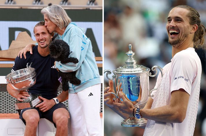 Alexander Zverev hefur nú unnið sín fyrstu tvö risamót, á skömmum tíma, og er afar þakklátur mömmu sinni.