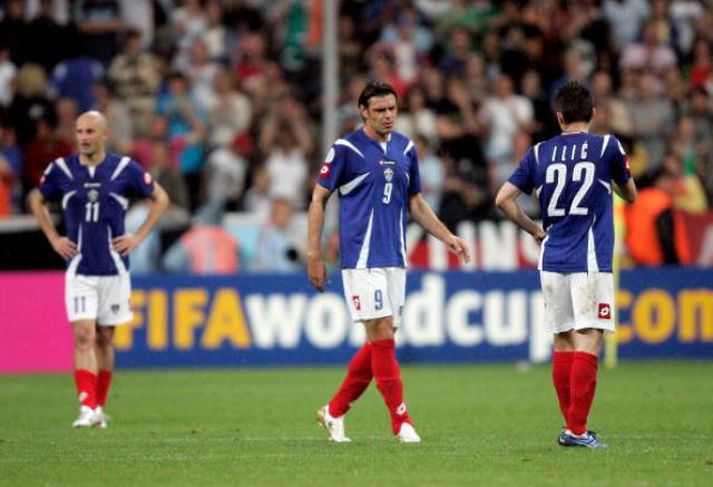 Hér sést  Savo Milosevic í leik með serbneska landsliðinu árið 2006. Mynd. / Getty Images
