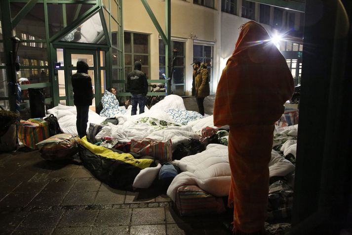 Flóttamenn hafa þurft að sofa undir berum himni í Malmö í Svíþjóð.