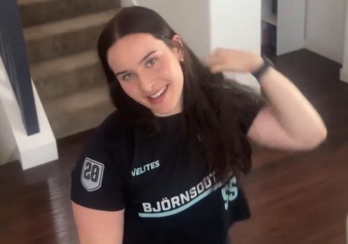 Bergrós Björnsdóttir leit ekki út eins og nýliði á þessum erfiða fyrsta degi.