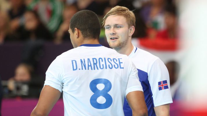 Aron hafði í kvöld betur gegn Daniel Narcisse, liðsfélaga sínum hjá Kiel.