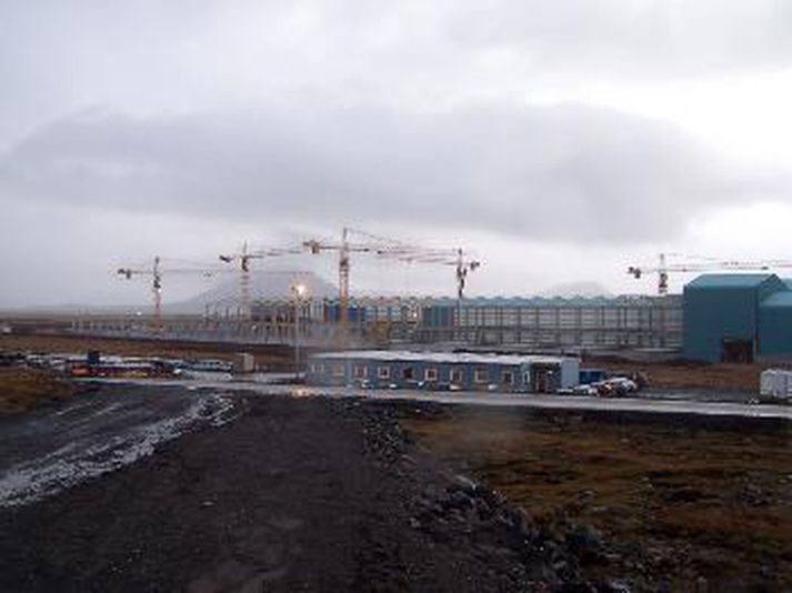 Frá framkvæmdatímanum þegar unnið var við stækkunina.