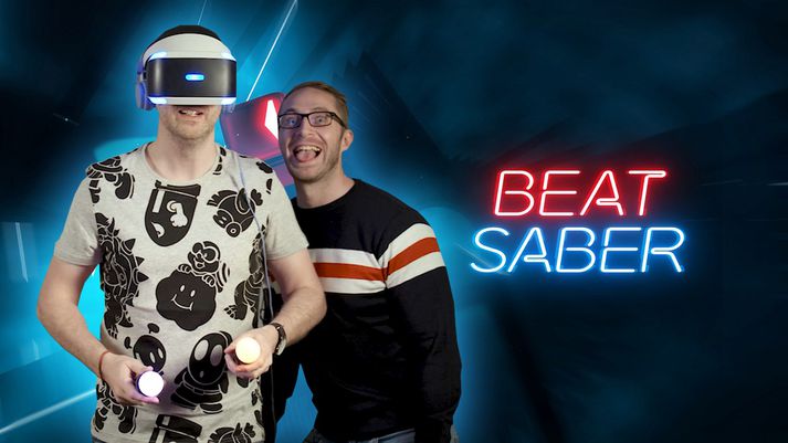 Þeir Óli Jóels og Tryggvi í GameTíví fengu loksins úr því skorið hvort væri betri í Beat Saber í PlayStation VR.