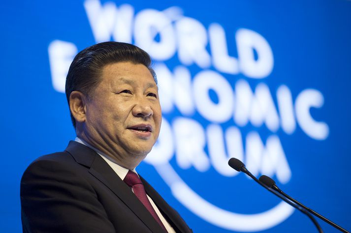Xi Jinping, forseti Kína, í Davos í Sviss.