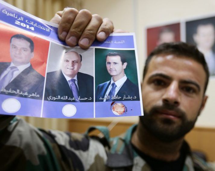 Talið er nær öruggt að sitjandi forseti Sýrlands, Bashar al-Assad, muni bera sigur úr býtum