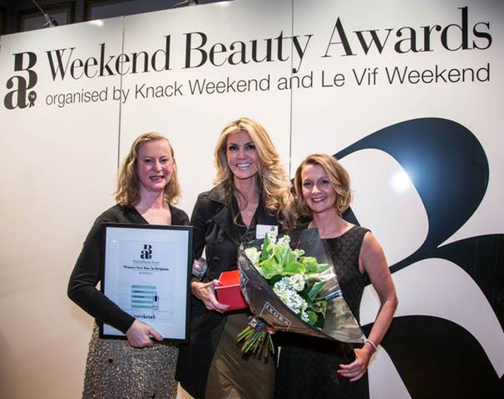 Lene Kemps, ritstjóri WEEKEND KNACK, Anne Coens, dreifiaðili BioEffect í BeNeLux löndunum og Delphine Kindermans, ritstjóri Le VIF WEEKEND.