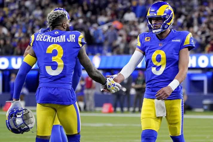 Útherjinn Odell Beckham Jr. og leikstjórnandinn Matthew Stafford eru að ná vel saman hjá Los Angeles Rams.