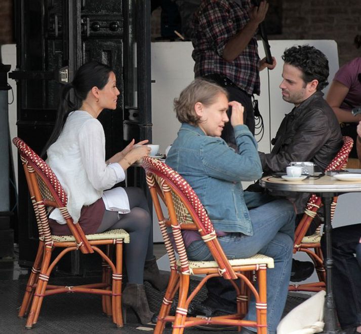 Lucy Liu á tökstað í stórborginn New York.