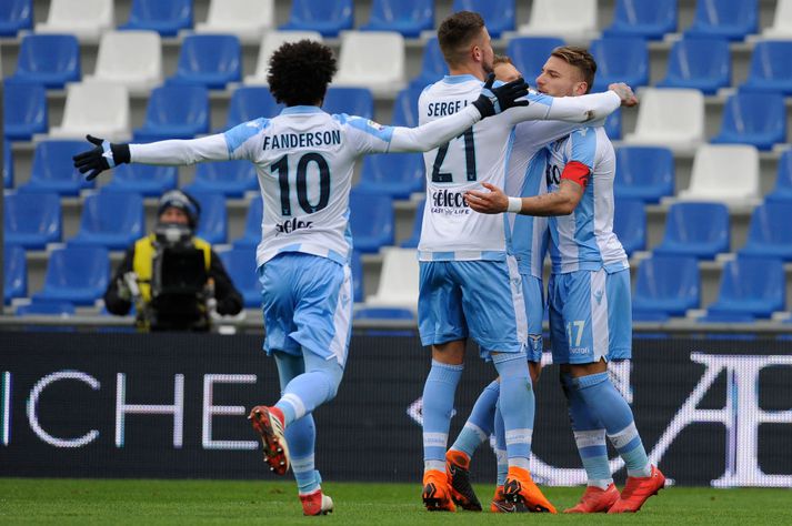 Liðsmenn Lazio fagna