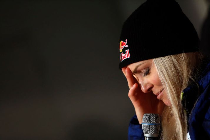 Lindsey Vonn kveður á sunnudaginn.