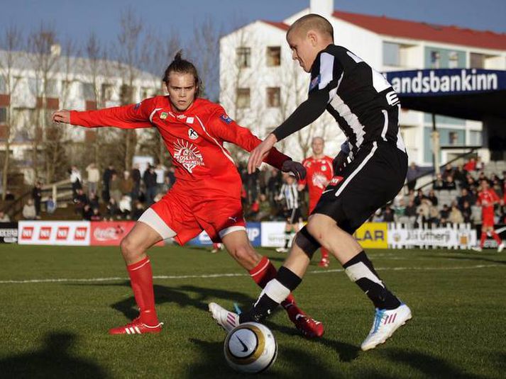 Guðmundur Reynir Gunnarsson í fyrri leiknum á móti Keflavík. 