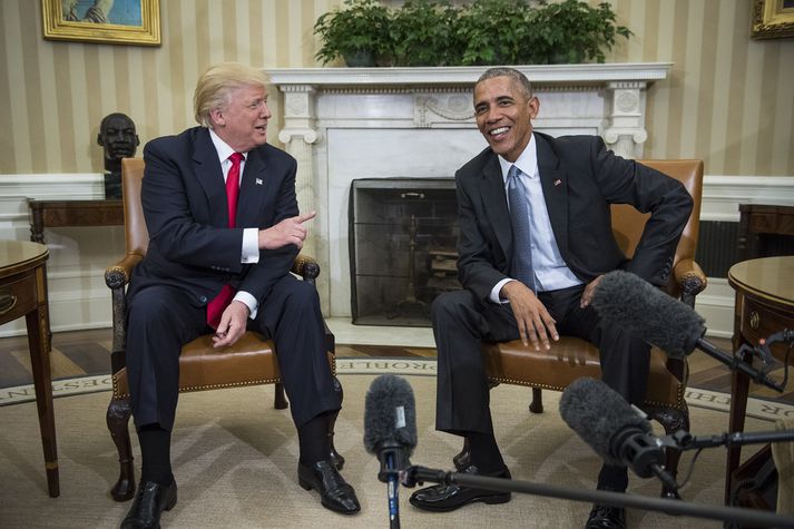 Donald Trump og Barack Obama.