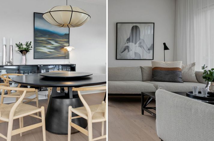 Eignin er fagurlega innréttuð þar sem hver hlutur á sinn stað.