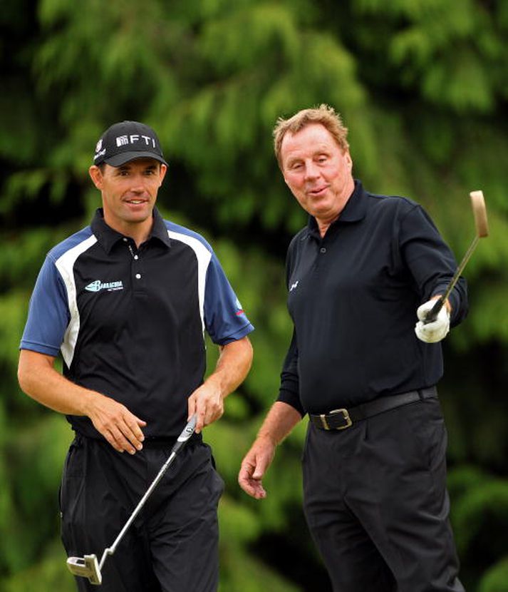 Redknapp í golfi með Íranum Padraig Harrington.