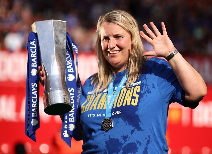 Chelsea varð í gær Englandsmeistari fimmta árið í röð undir stjórn Emmu Hayes.