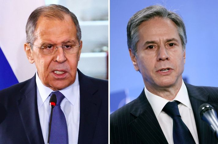 Sergei Lavrov og Antony Blinken, utanríkisráðherrar Rússlands og Bandaríkjanna.