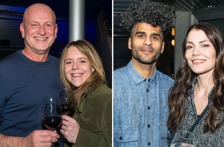 Magnús Ragnarsson stjórnarformaður Leikfélags Reykjavíkur, Ólöf Skaftadóttir hlaðvarpsdrottning, Jónmundur Grétarsson framleiðandi sýningarinnar og Sonja Björk Jónsdóttir, íþróttafræðingur og einkaþjálfari, voru í stuði á frumsýningu Þegar ég sé þig sé ég mig.