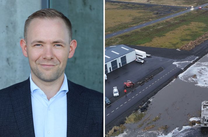 Einar Freyr segir að það verði að bregðast við til að koma í veg fyrir að reglulega flæði yfir þjóðveginn. 