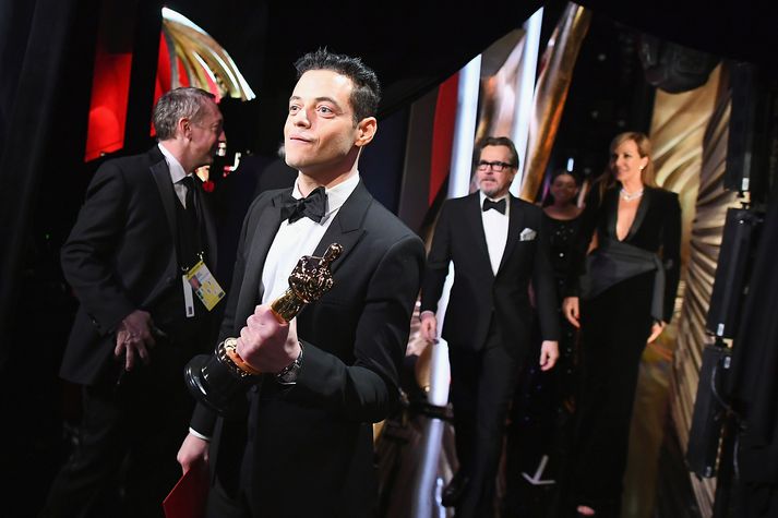 Rami Malek var valinn besti leikarinn í nýafstaðinni Óskarsverðlaunahátið.