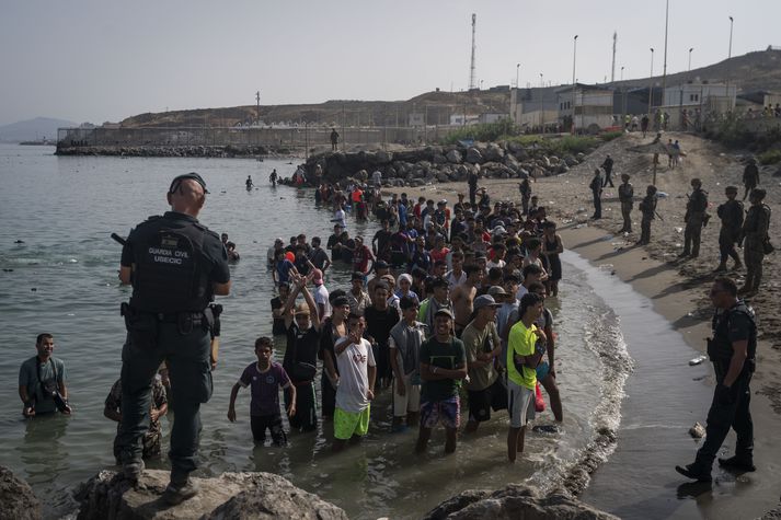 Flestir þeirra sem komu til Ceuta í síðustu viku sneru aftur til Marokkó innan fárra daga. 