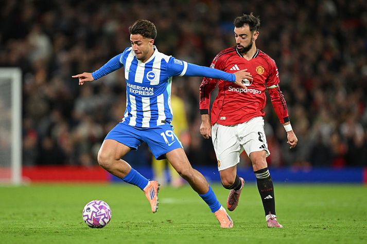 Hinn 18 ára Charalampos Kostoulas á ferðinni í leiknum gegn Manchester United, þar sem hann skoraði sitt fyrsta mark í ensku úrvalsdeildinni.