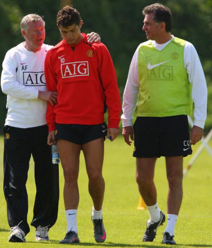 Sir Alex Ferguson, Cristiano Ronaldo og Carlos Queiroz.