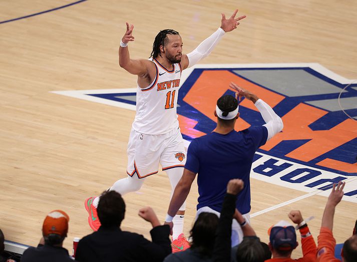 Jalen Brunson gerði sitt til að tryggja New York Knicks sigur í nótt.
