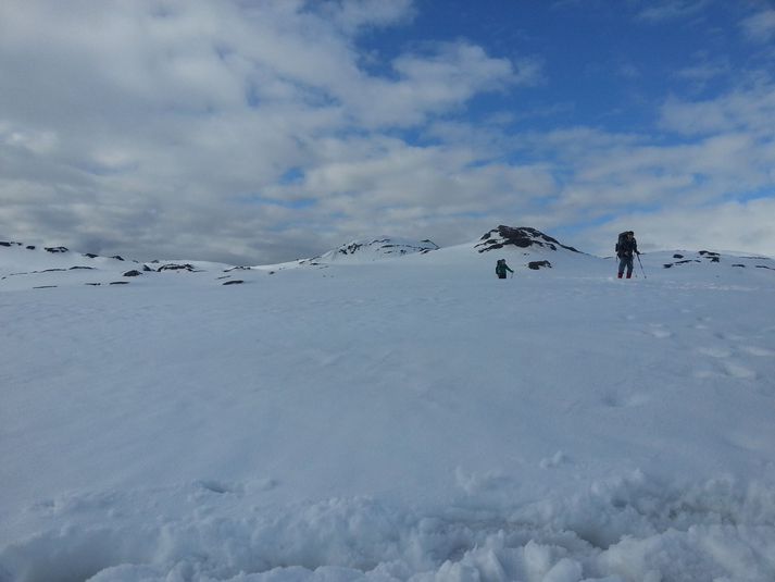 Frá Fimmvörðuhálsi á dögunum