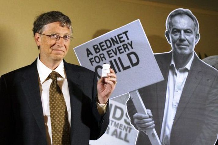 Bill Gates gaf 750 milljón dollara til hjálparsamtaka í dag.