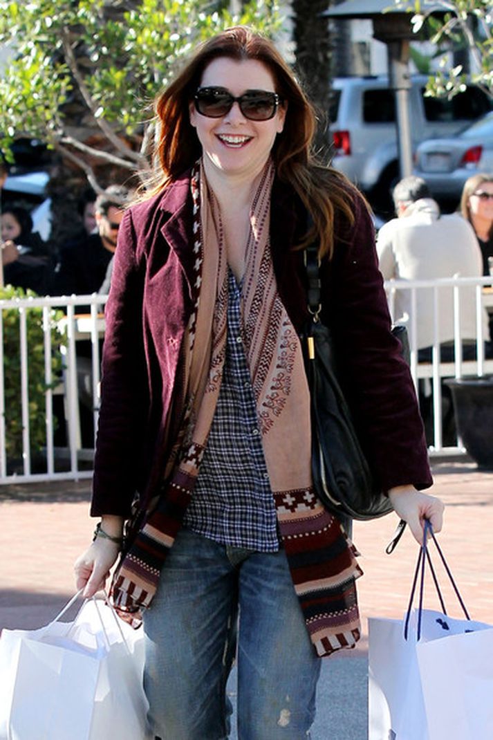 Alyson Hannigan var hress í Santa Monica.