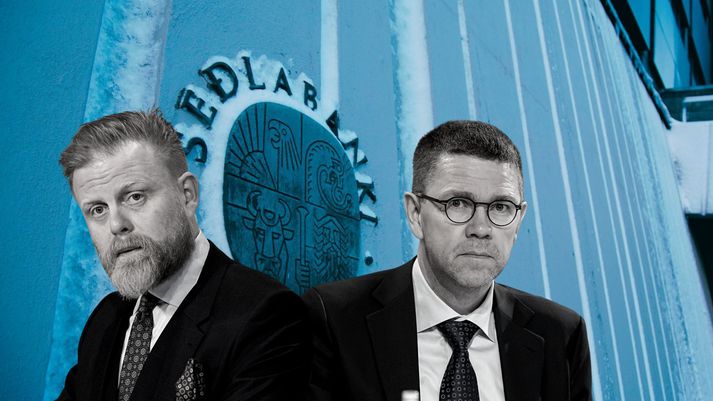 Ásgeir Jónsson seðlabankastjóri og Gunnar Jakobsson varaseðlabankastjóri sátu fyrir svörum á opnum fundi efnahags- og viðskiptanefndar í morgun. 