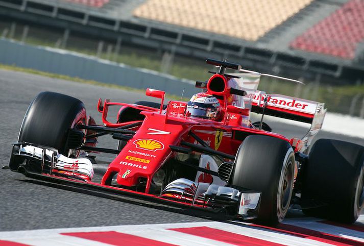 Kimi Raikkonen á Ferrari á lokadegi æfinga.