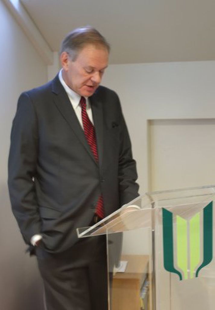 Gunnar Andersen á fundinum í dag.
