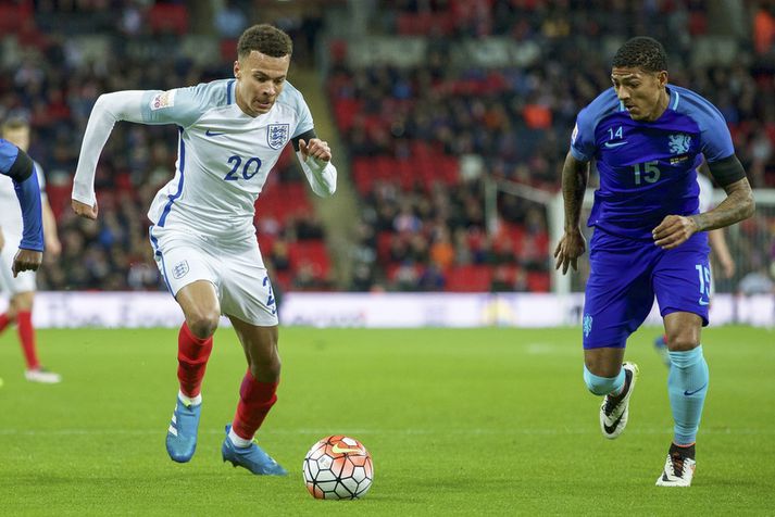 Dele Alli spilaði í B-deildinni fyrir ári en spilaði landsleiki gegn Þýskalandi og Hollandi á síðustu dögum.