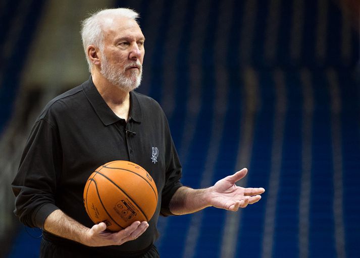 Popovich á æfingu.