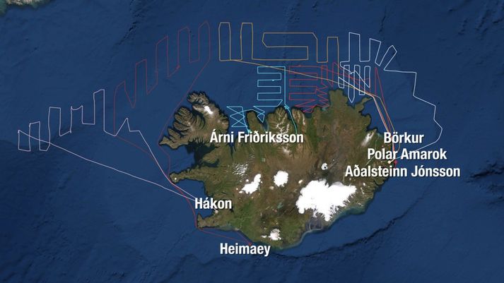 Leitarskipin fóru víða um miðjan mánuðinn.