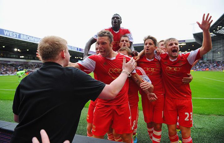 Rickie Lambert og félagar fagna einu marka sinna.