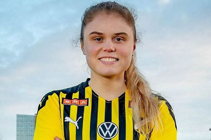 Agla María Albertsdóttir skoraði fyrsta mark leiksins.