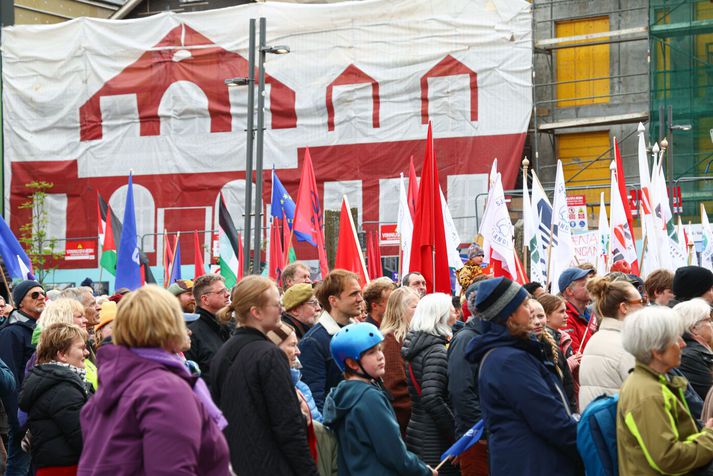 Margt var um manninn á Ingólfstorgi á verkalýðsdeginum í fyrra.