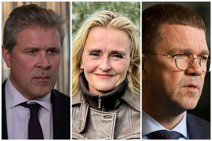 Bjarni Benediktsson fjármálaráðherra, Heiða Björg Hilmisdóttir formaður Samtaka íslenskra sveitarfélaga og Gunnar Jakobsson.