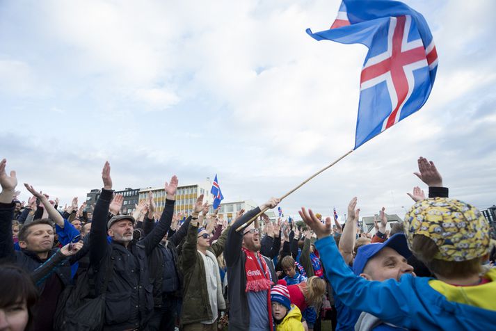 Það var mikið fjör hjá flestum á Arnarhólnum.