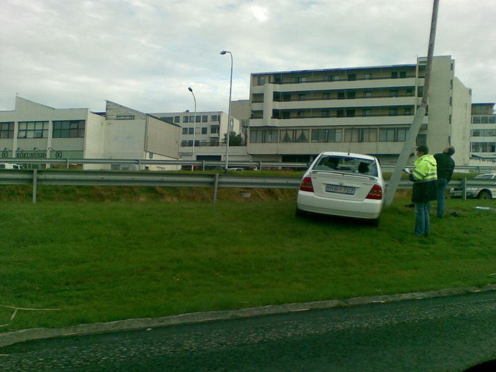 Frá slysstað.