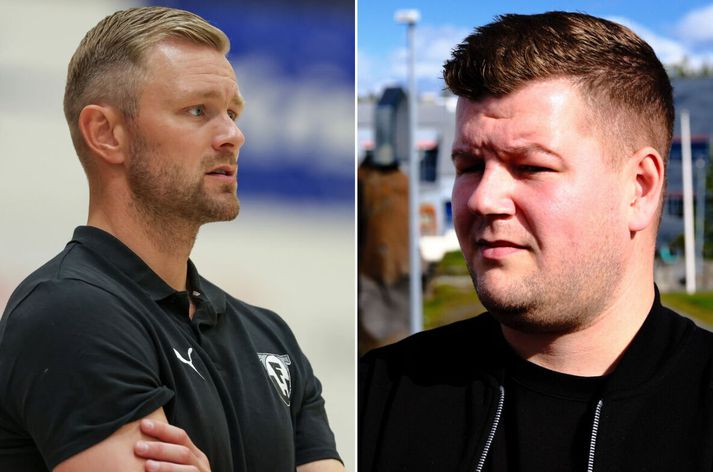 Aron Pálmarsson, þjálfari FH og Hrannar Guðmundsson, þjálfari Aftureldingar mætast í stórleik kvöldsins í Olís deild karla í handbolta