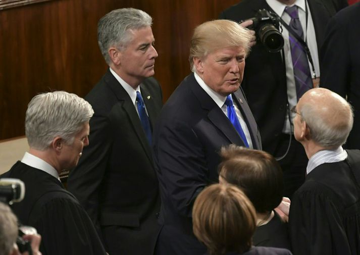 Trump heyrði heyra við þingmann að hann ætlaði 100% að birta minnisblaðið þegar hann flutti stefnuræðu sína á þriðjudagskvöld.