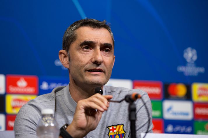 Valverde á blaðamannafundinum fyrir leikinn gegn Tottenham.