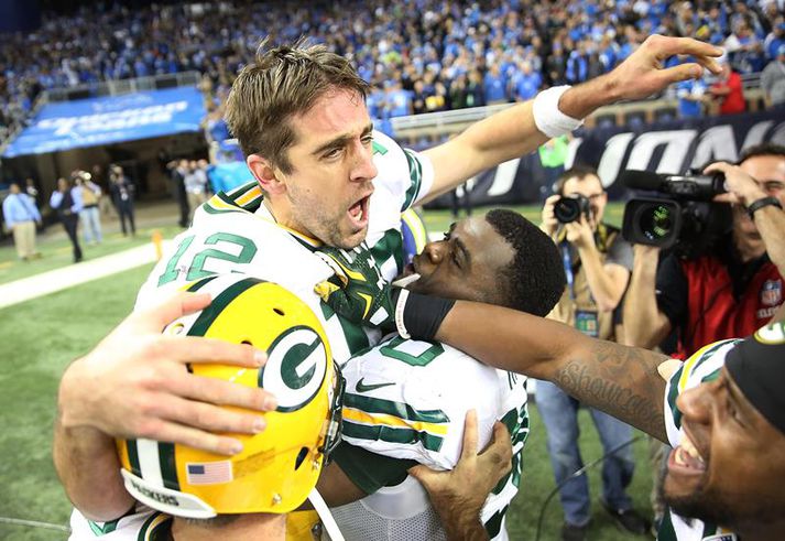 Rodgers og félagar fagna eftir leik.
