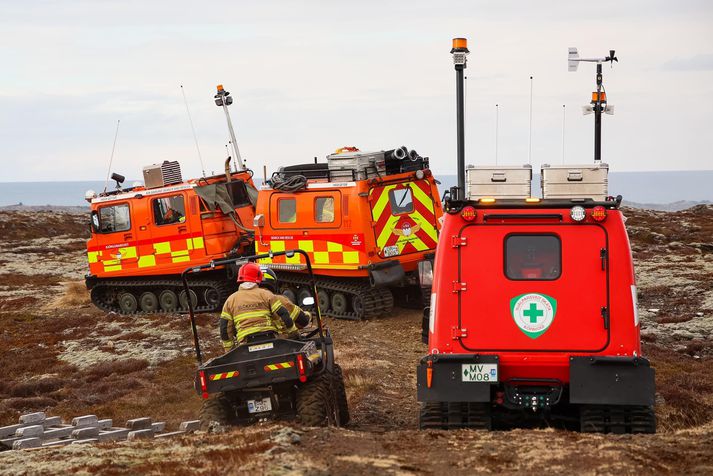 Mikill viðbúnaður hefur verið vegna brunans.