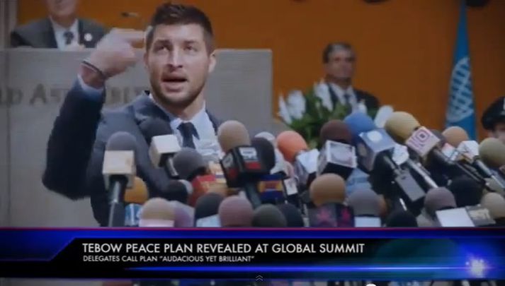 Tim Tebow gagnrýndi Íslendinga í auglýsingu í gær.