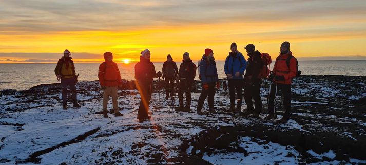 Guðrún Svava gekk fyrsta legg leiðarinnar í desember með nokkrum vinum sínum í dásamlega fallegu veðri.