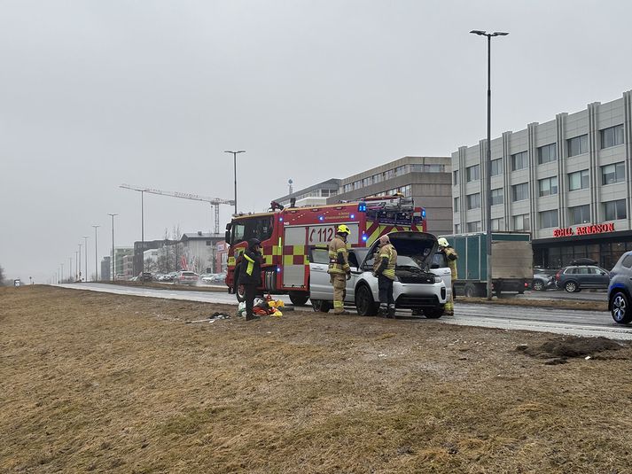 Slökkviliðið á vettvangi.